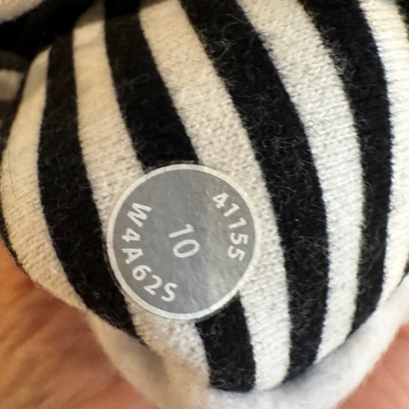 vintage Lululemon Striped Scuba Hoodie Full Zip Black White Size 10 - Picture 10 of 11